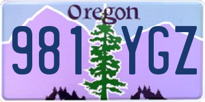 OR license plate 981YGZ