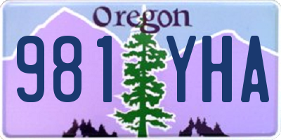 OR license plate 981YHA