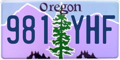 OR license plate 981YHF