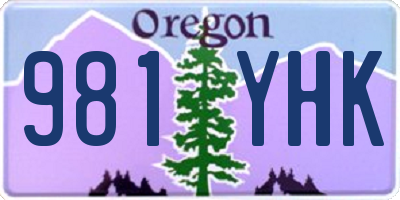 OR license plate 981YHK