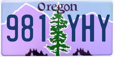 OR license plate 981YHY