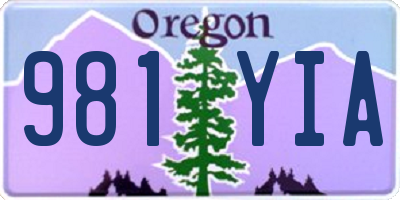 OR license plate 981YIA