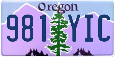 OR license plate 981YIC