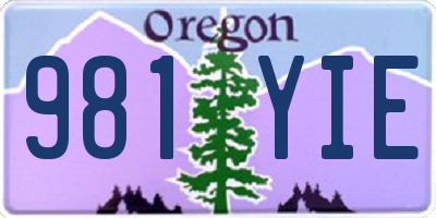 OR license plate 981YIE