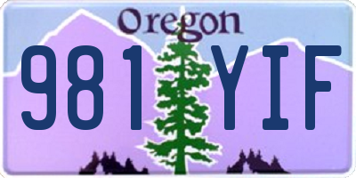 OR license plate 981YIF