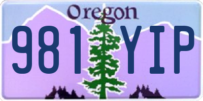 OR license plate 981YIP