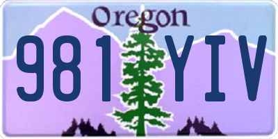 OR license plate 981YIV