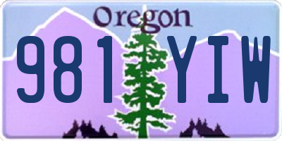 OR license plate 981YIW