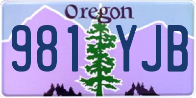 OR license plate 981YJB