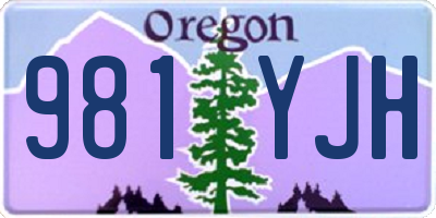 OR license plate 981YJH