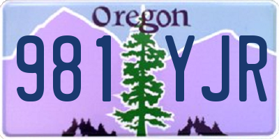 OR license plate 981YJR