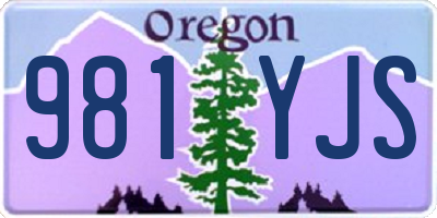 OR license plate 981YJS