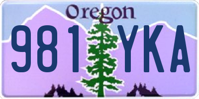 OR license plate 981YKA