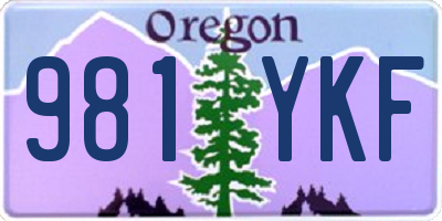 OR license plate 981YKF