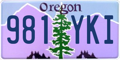 OR license plate 981YKI