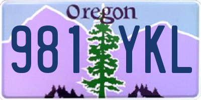 OR license plate 981YKL