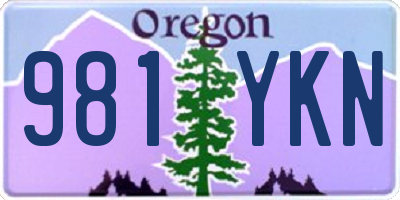 OR license plate 981YKN