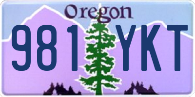 OR license plate 981YKT