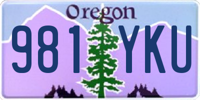 OR license plate 981YKU