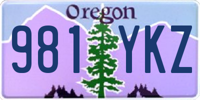 OR license plate 981YKZ