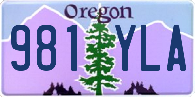 OR license plate 981YLA