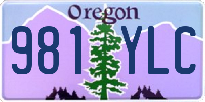 OR license plate 981YLC