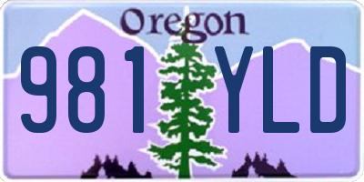 OR license plate 981YLD