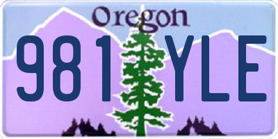 OR license plate 981YLE