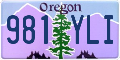 OR license plate 981YLI