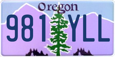 OR license plate 981YLL