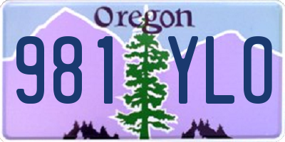 OR license plate 981YLO