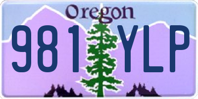 OR license plate 981YLP