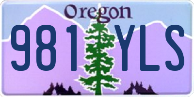 OR license plate 981YLS