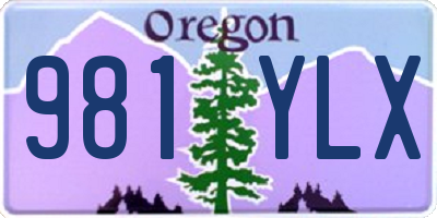 OR license plate 981YLX
