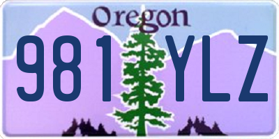 OR license plate 981YLZ