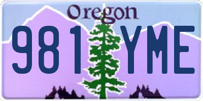 OR license plate 981YME