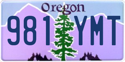 OR license plate 981YMT
