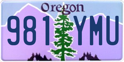 OR license plate 981YMU