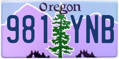 OR license plate 981YNB