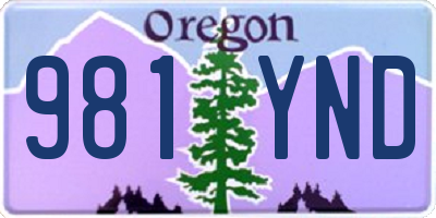 OR license plate 981YND