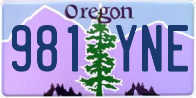 OR license plate 981YNE