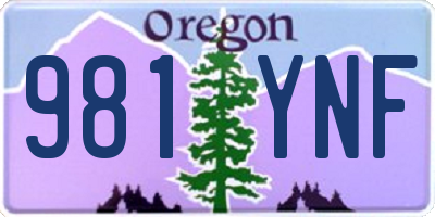 OR license plate 981YNF