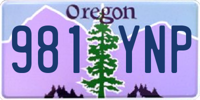OR license plate 981YNP