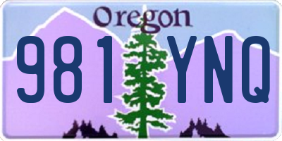 OR license plate 981YNQ