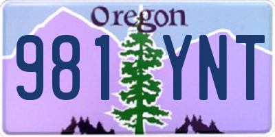 OR license plate 981YNT