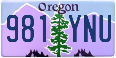 OR license plate 981YNU