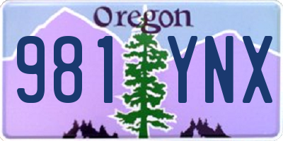 OR license plate 981YNX