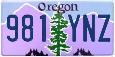 OR license plate 981YNZ