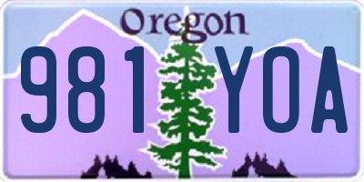 OR license plate 981YOA