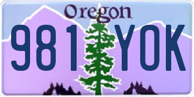 OR license plate 981YOK